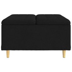 vidaXL Glabāšanas osmanis ar spilvenu Melns 80 x 80 x 45 cm audums