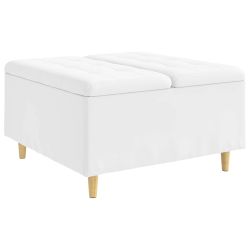 vidaXL Glabāšanas osmanis Balts 80 x 80 x 45 cm Mākslīgā āda