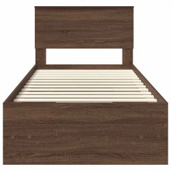 vidaXL Gultas rāmis Brūns ozols 120 x 123 cm Inženierijas koks