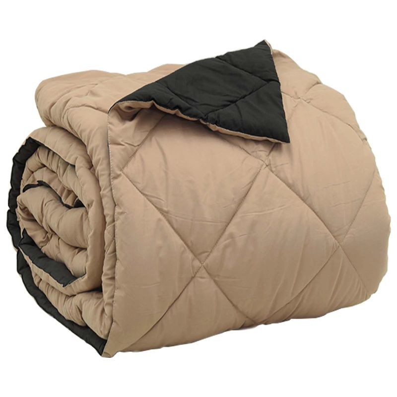 vidaXL Pilnas gada sega Melns un taupe 220 x 240 cm Mikrošķiedra