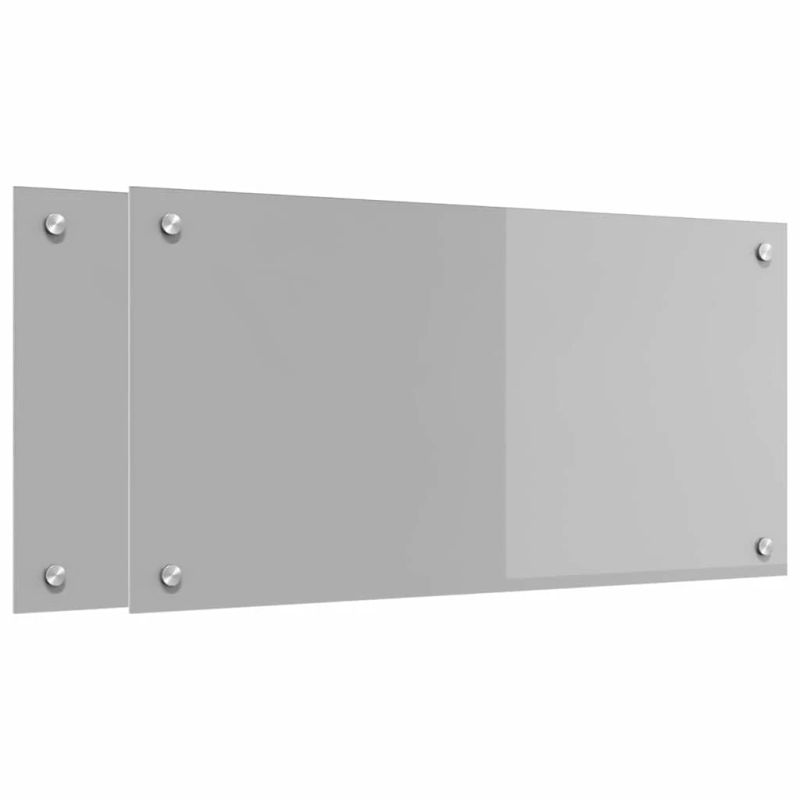 vidaXL Virtuves aizsargpanelis 2 pcs Gaiši pelēks 80 x 40 cm