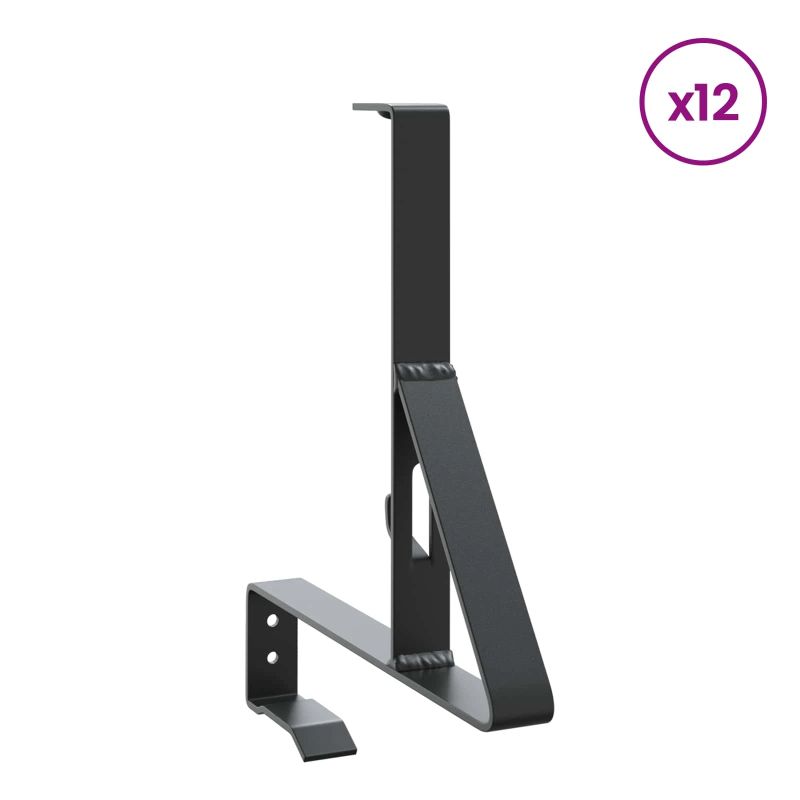 vidaXL Sniega Aizsardzības Atbalsts 12 pcs Melna 29,5 x 3 x 34,5 cm