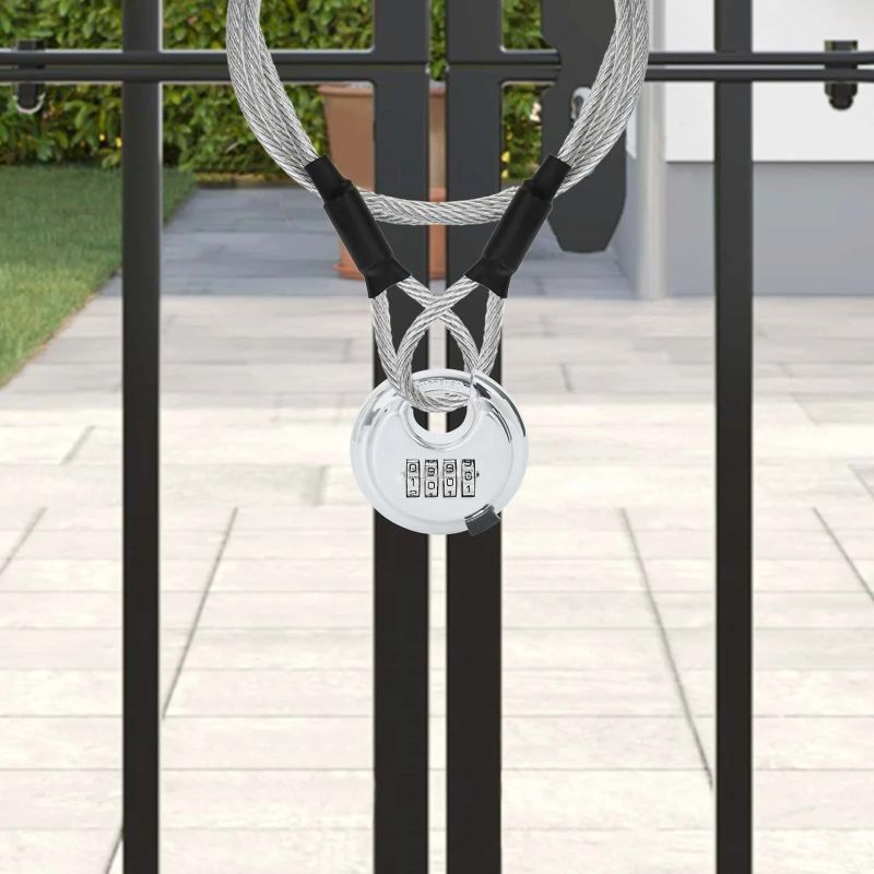 vidaXL Discus Lock ar atslēgām 12 pcs Sudraba 7 x 2.3 x 7 cm