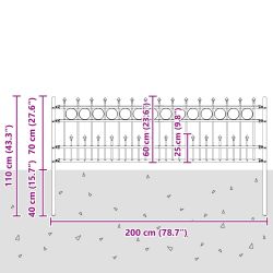 vidaXL Spike gredzena žogs Melna 200 x 130 cm