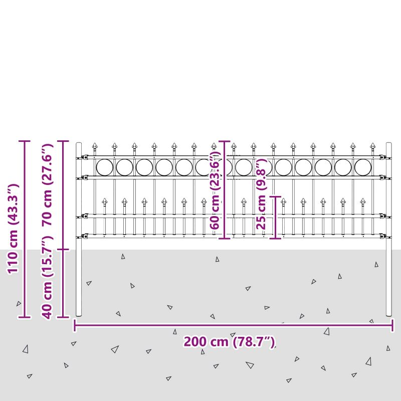 vidaXL Spike gredzena žogs Melna 200 x 130 cm