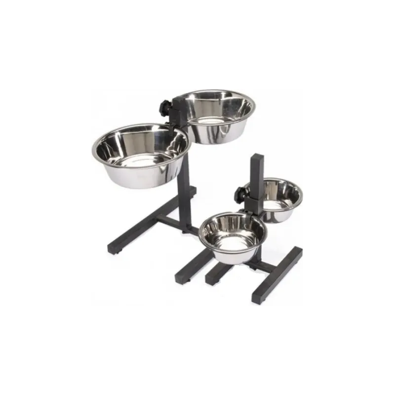 Camon Nerūsējoša tērauda bļodu statīvs ar 2 x 25 cm x 2800ml bļodam