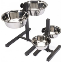 Camon Nerūsējoša tērauda bļodu statīvs ar 2 x 28 cm x 4700ml bļodam