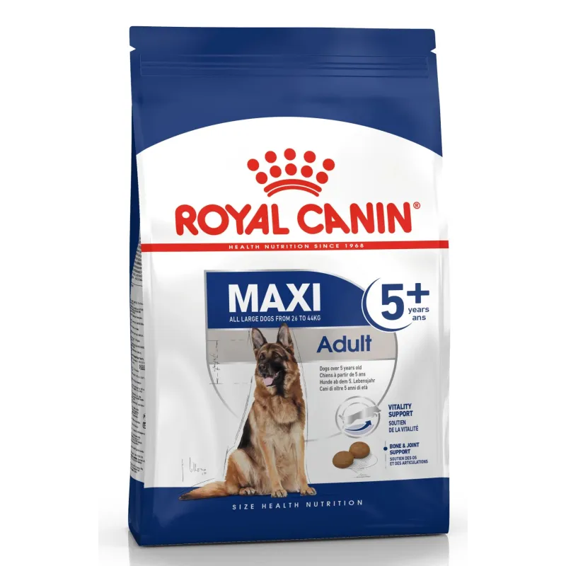 Sausas šunų maistas Royal Canin Maxi Adult 5+, vištiena, 15 kg