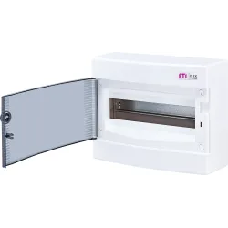Moduļu panelis ETI ECT12PT, virsapmetuma, IP40, 12 mod., balta krās.-melna krās.