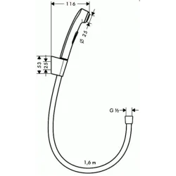 Bidē dušas galva Hansgrohe Bidetta 96907, hroma krās.