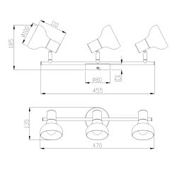 Spotlampa latika 3xe14 matēti melna-koka