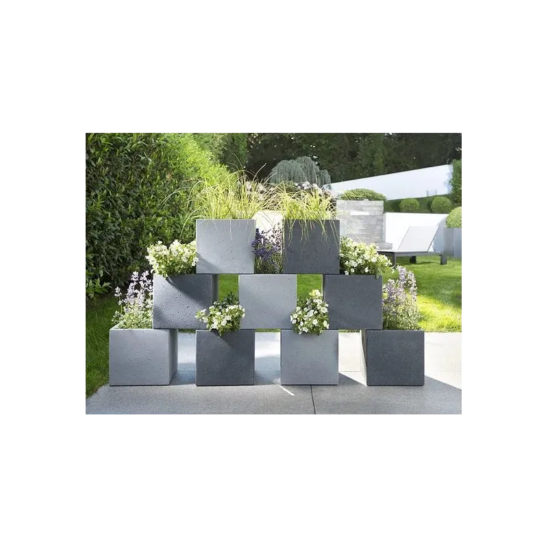 Puķu pods Scheurich Stony Black 240-40, plastmasa, melna krās.