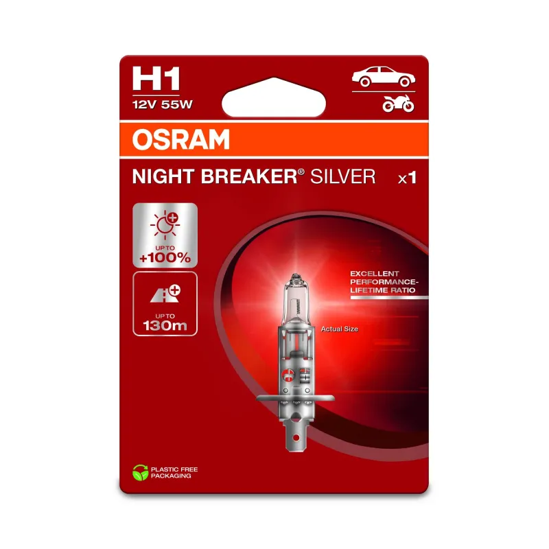 Auto spuldze Osram 64150NBS-1BL, halogēnā spuldze, caurspīdīga-balta, 12 V