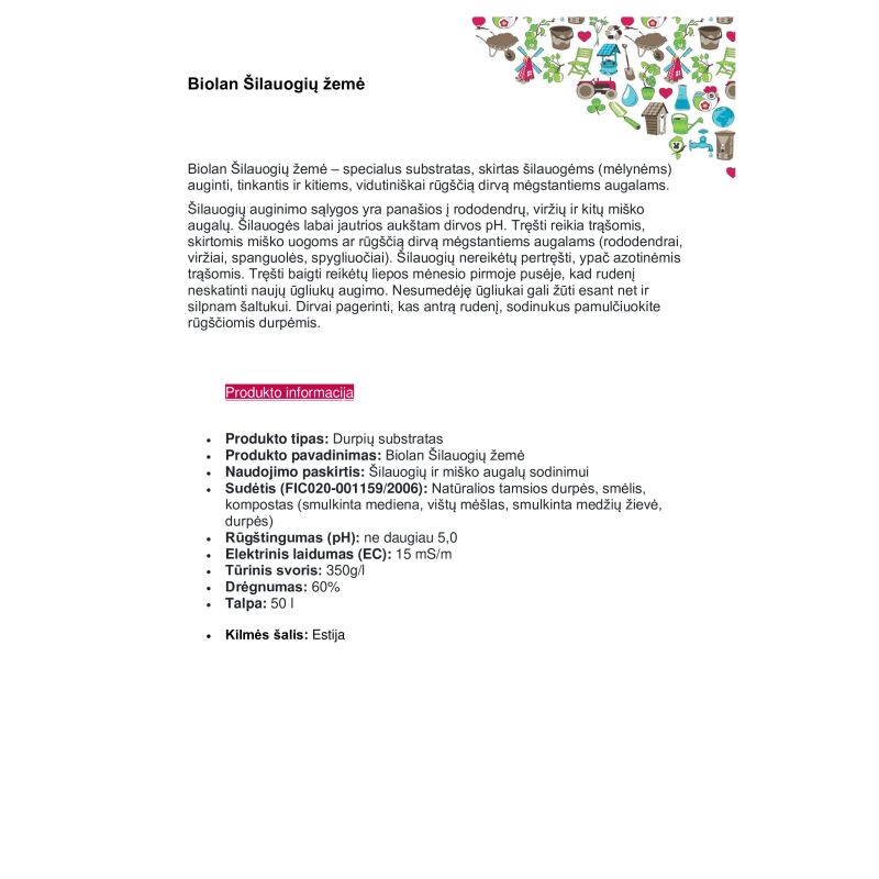 Augsne krūmmellenēm 50 l