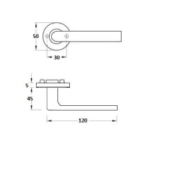 Durvju rokturis, ārtelpām Valnes Val Chrome VAL5, hroma krās.