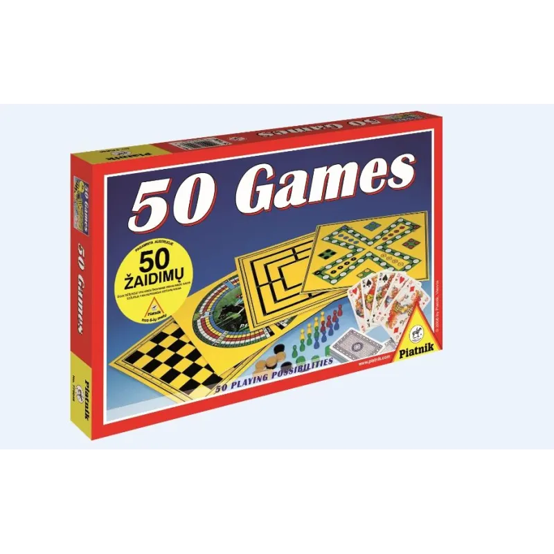 PIATNIK Komplekts galda spēļu 50 spēles, litau valodā