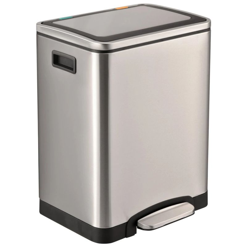 Atkrituma tvertne 15L+15L, ar soft close vāku