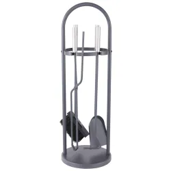 Kamīna piederumu komplekts K053-XG, 5 rīki, pelēks