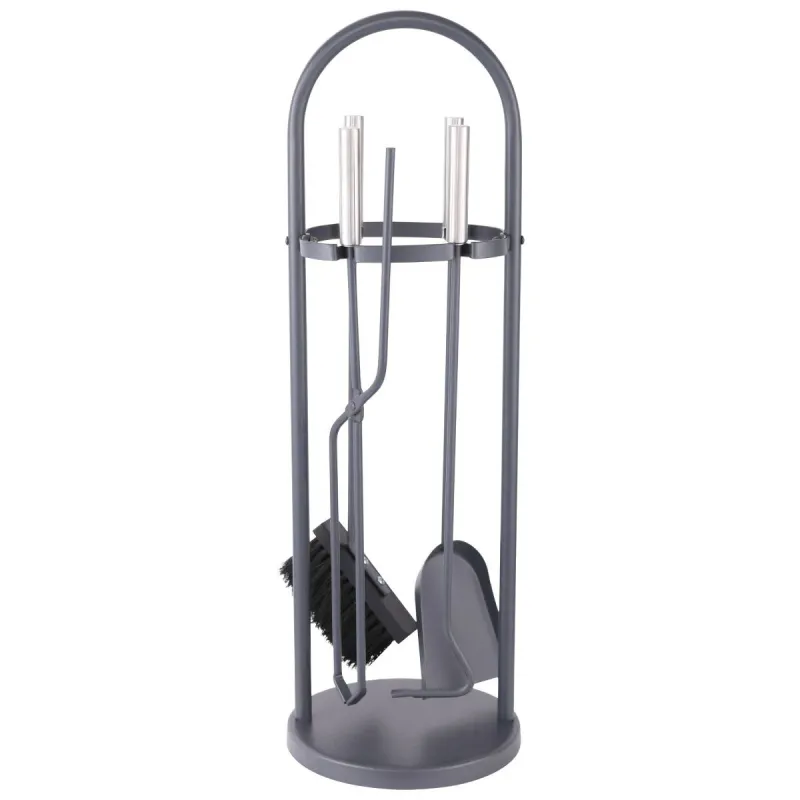 Kamīna piederumu komplekts K053-XG, 5 rīki, pelēks