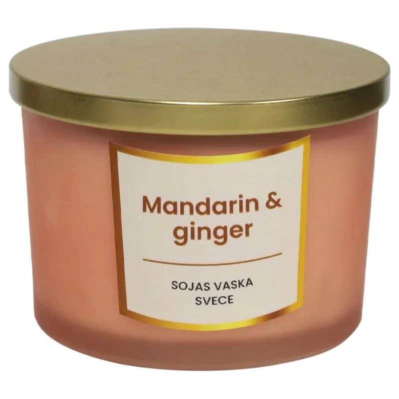 Svece no sojas vaska 400g, Mandarin & ginger