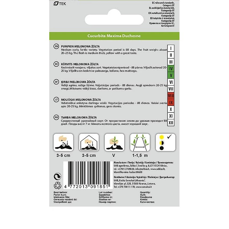 Sēklas ķirbji melonowa żółta