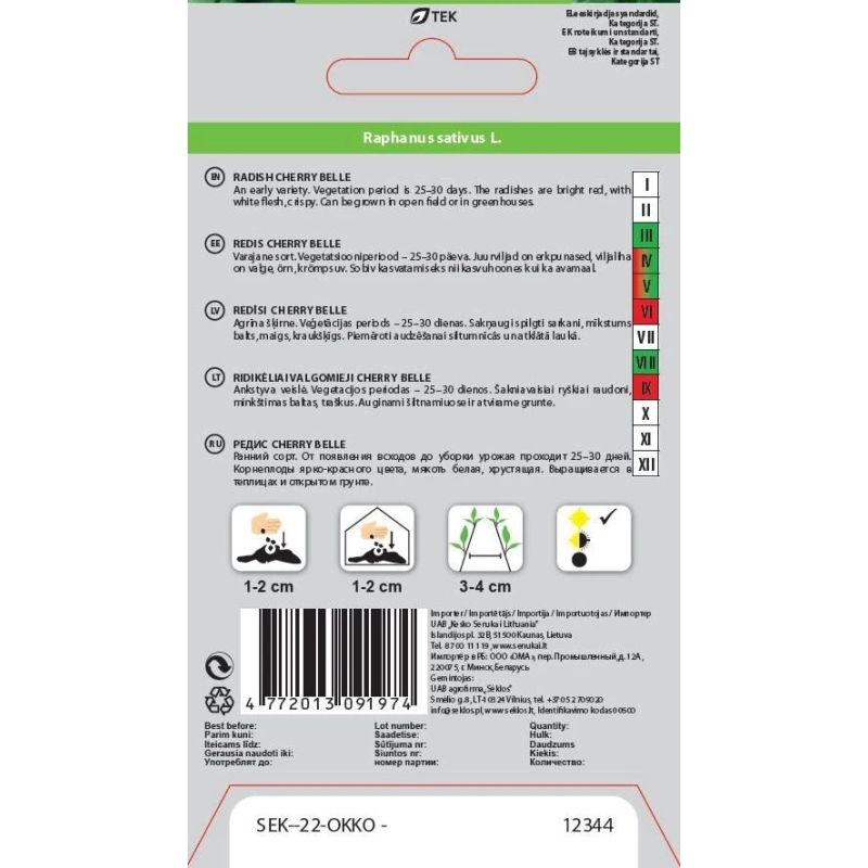 Sēklas redīsi cherry belle