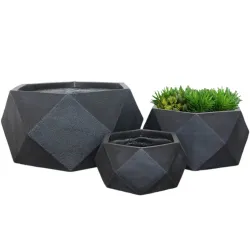Gėlių vazonas Domoletti LT14357-3S, keramika-molis, antracito sp.