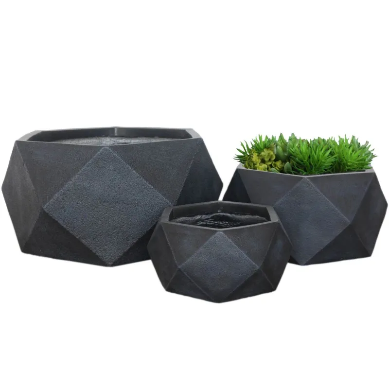 Puķu pods Domoletti LT14357-3S, keramika-māls, antracīta