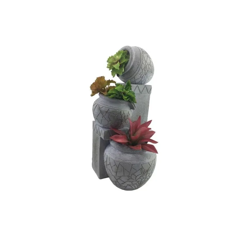 Dekoratīvais puķu pods, 27.3 cm x 26.5 cm x 53.5 cm, pelēka krās.