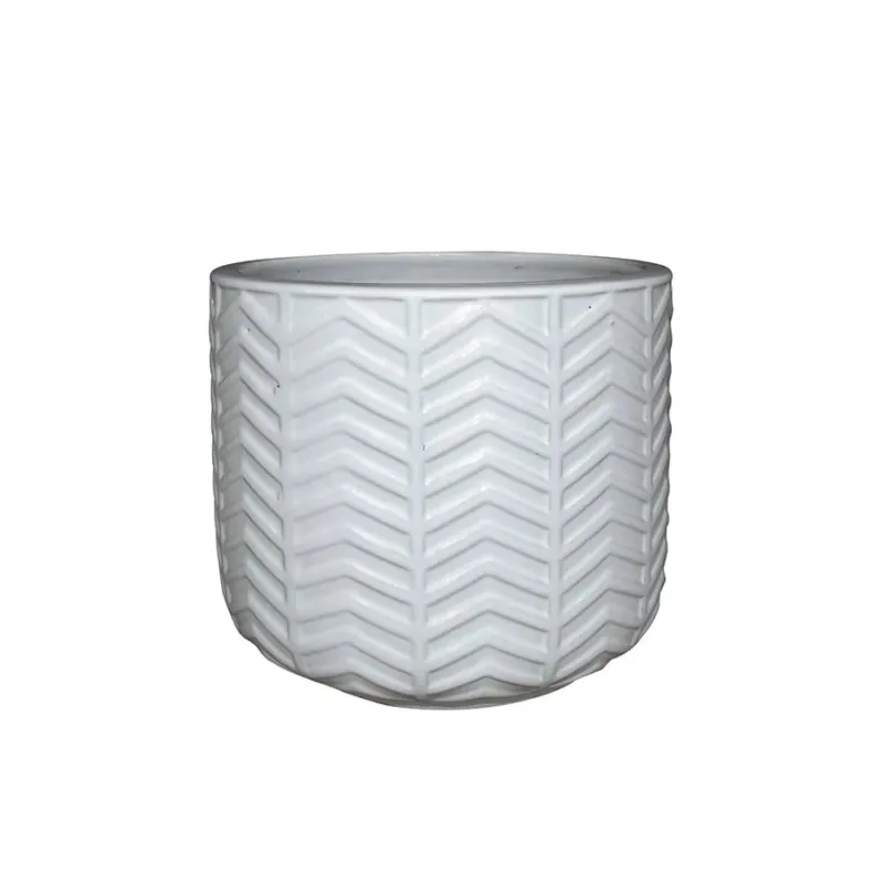 Puķu pods Domoletti IP17-1191_M, keramika, balta krās.