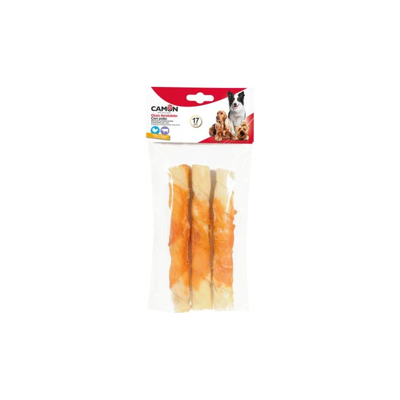 Camon Košļ. Jēlādas rullītis ar vistu 140gr-17cm 3gb.