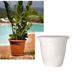 Gėlių vazonas Domoletti TE000035-110, plastikinis, balta sp.