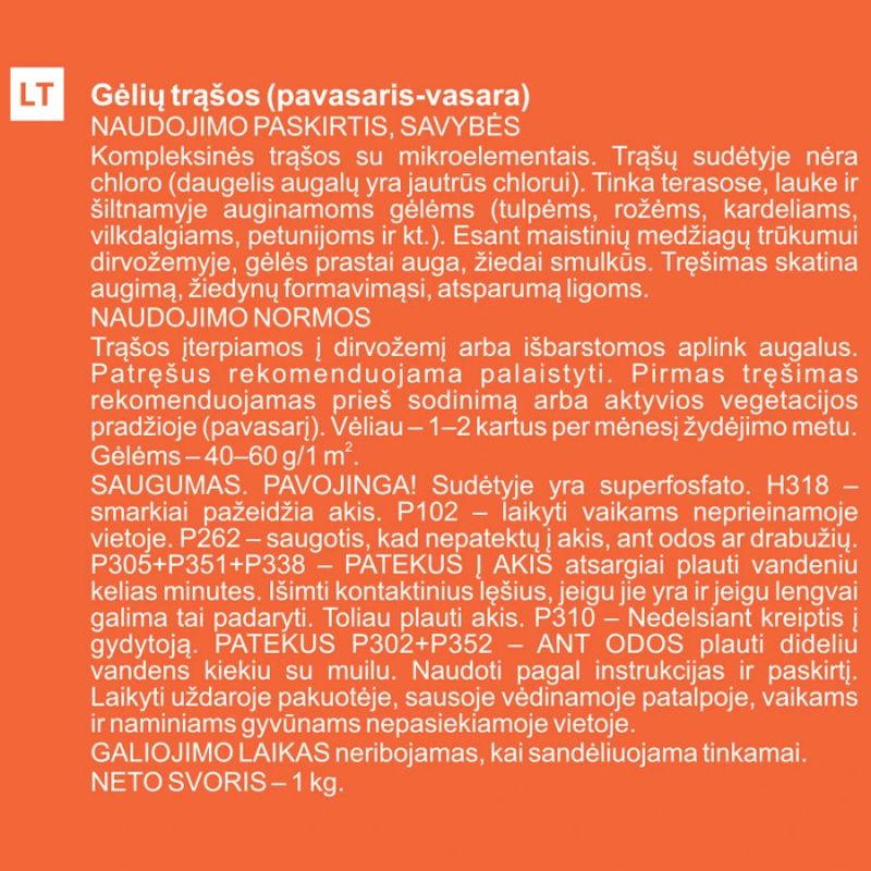 Mēslojums puķēm garden center 1 kg