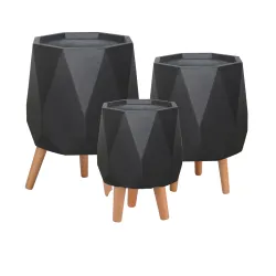 Gėlių vazonas Domoletti LT14522T-2S, keramika-molis, antracito sp.