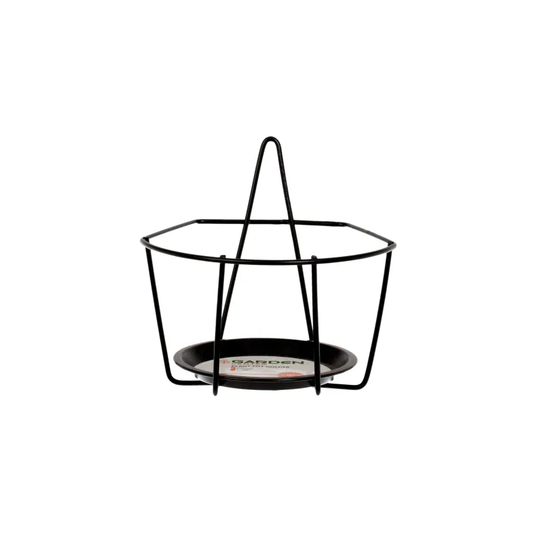 Puķu poda turētājs Garden Center, 16 cm x 17 cm, 10 cm, melna krās.