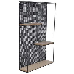 Sienas plaukts Domoletti Rhys, brūna-melna, 40 cm x 10 cm x 60 cm