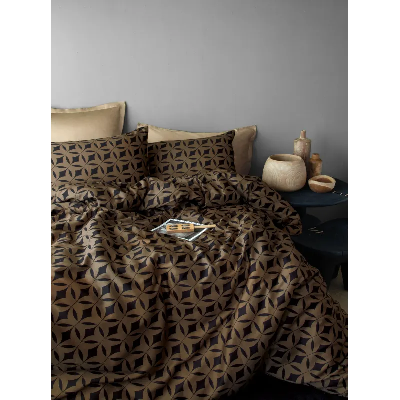 Gultas veļas komplekts Domoletti SOLARIS, brūna-melna, 140 x 200 cm