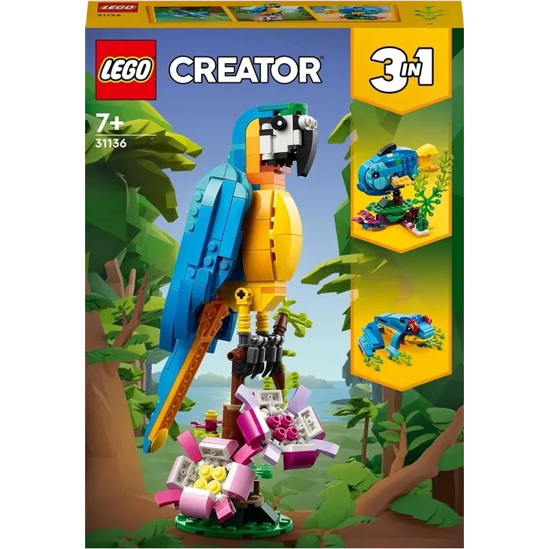 Konstruktors LEGO Creator 3in1 Eksotisks papagailis 31136, 253 gab.