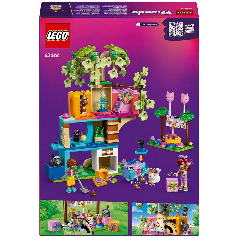 Konstruktorius LEGO Friends Kačių gimtadienio vakarėlis ir namelis medyje 42666, 321 vnt.