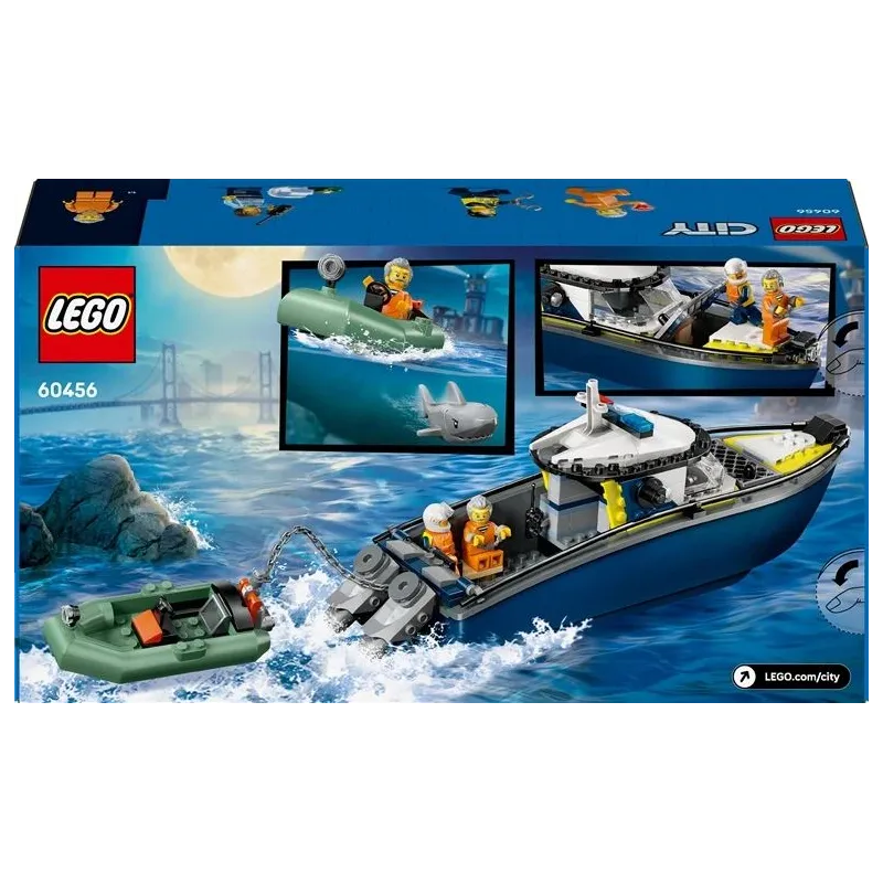 Konstruktors LEGO City Pakaļdzīšanās ar policijas laivu 60456, 264 gab.