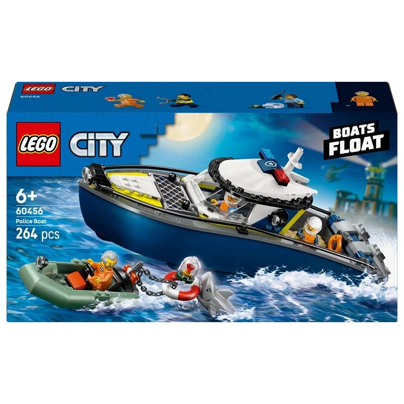 Конструктор LEGO City Полицейская погоня на лодке 60456, 264 шт.