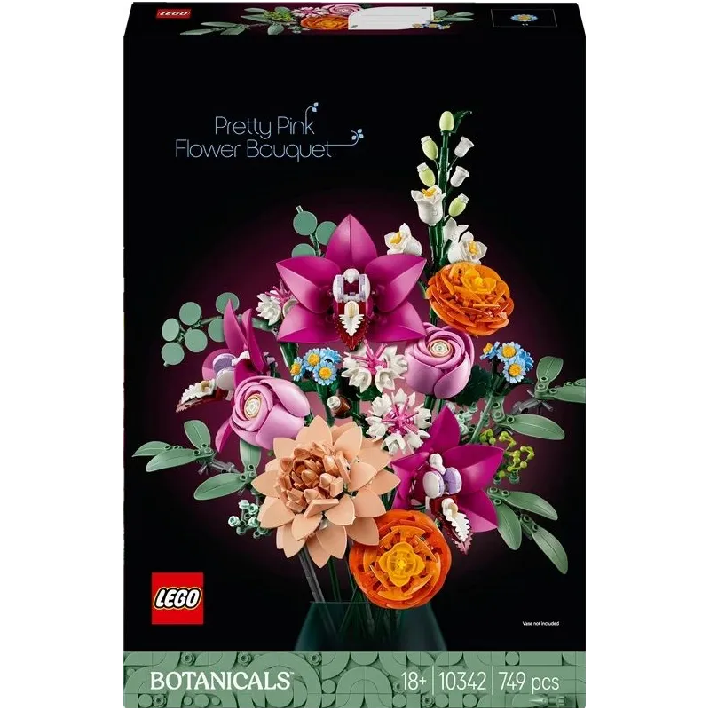 Konstruktors LEGO Botanicals Skaists rozā ziedu pušķis 10342, 749 gab.