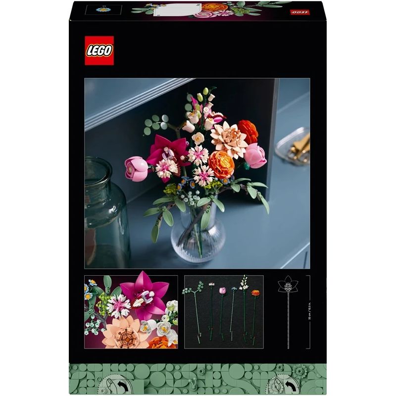 Konstruktorius LEGO Botanicals Daili rausvų gėlių puokštė 10342, 749 vnt.