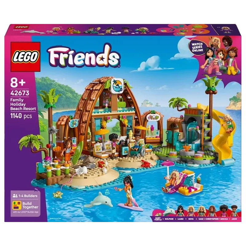Konstruktors LEGO FriendsĢimenes brīvdienas pludmales kūrortā 42673, 1140 gab.