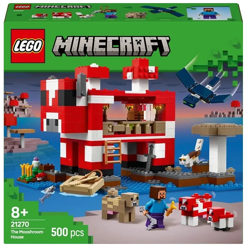 Konstruktors LEGO Minecraft Sēņu māja 21270, 500 gab.