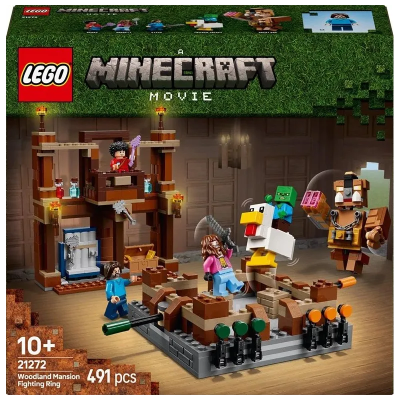 Konstruktors LEGO Minecraft Meža savrupmājas cīņu arēna 21272, 491 gab.