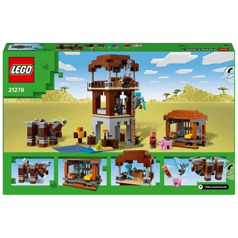 Konstruktorius LEGO Minecraft Plėšikų sargybos postas ir naikintojas 21278, 665 vnt.