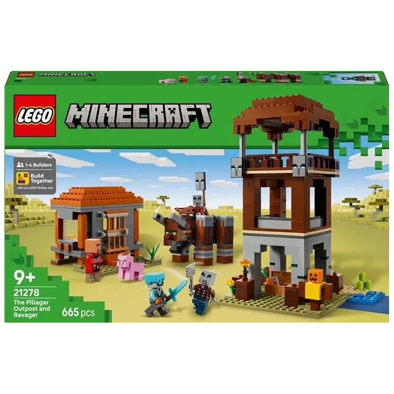 Konstruktorius LEGO Minecraft Plėšikų sargybos postas ir naikintojas 21278, 665 vnt.