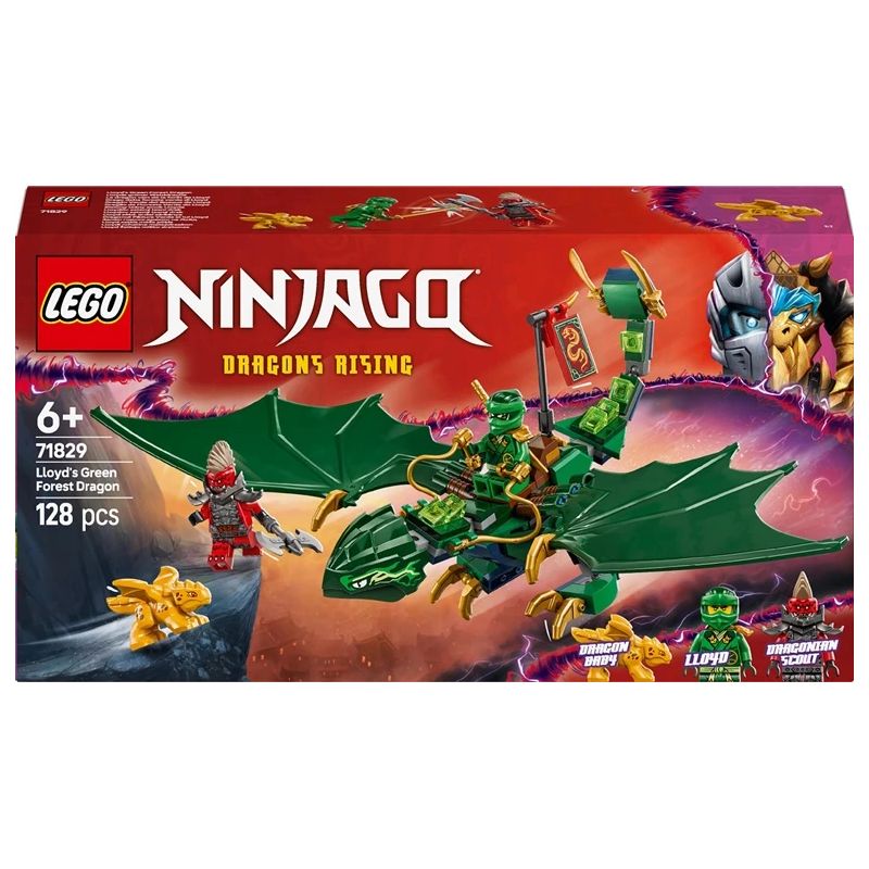 Konstruktorius LEGO Ninjago Lloyd Žaliojo miško drakonas 71829, 128 vnt.