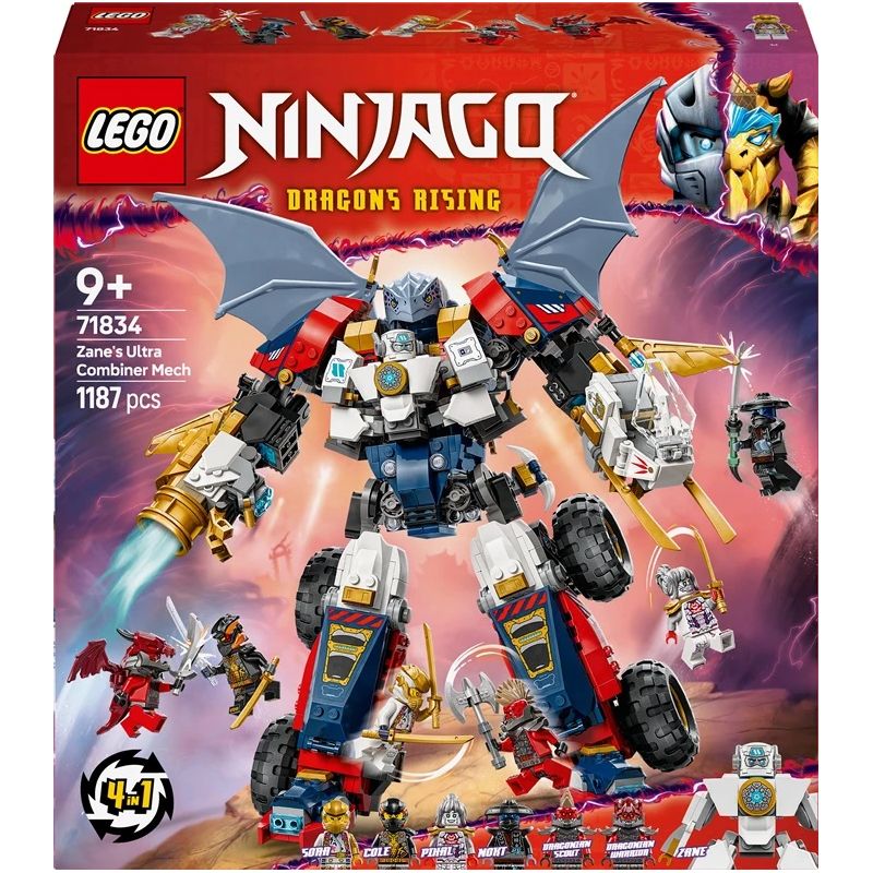 Konstruktors LEGO Ninjago Zane apvienotais ultrarobots 71834, 1187 gab.